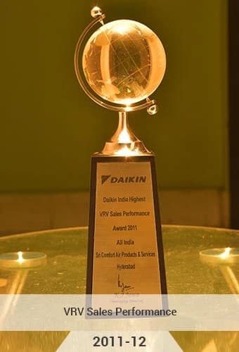 Daikin India Highest VRV Sales Performance Award 2011 All India Trophy