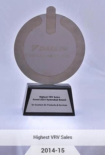 Daikin Dealer Meet 2015 Highest VRV Sales Award 2014 Trophy